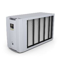 Aprilaire whole-home air purifier on white background.