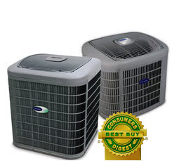 Image of HVAC units with the 'Consumer's Digest: Best Buy' badge