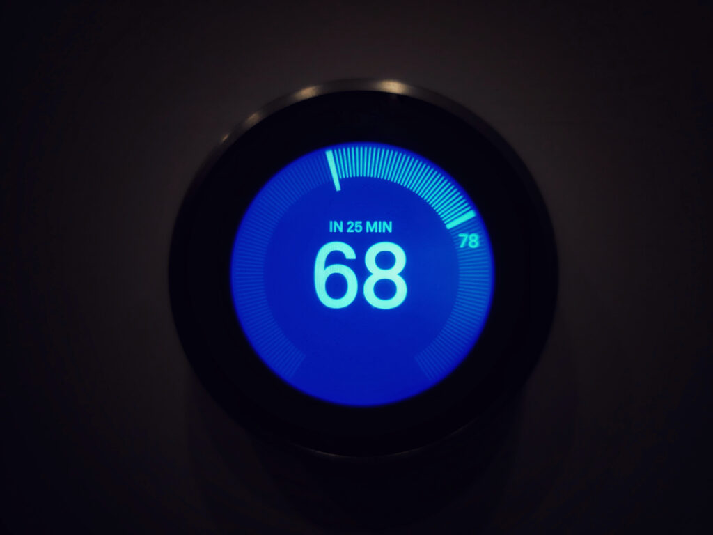 close up of nest thermostat